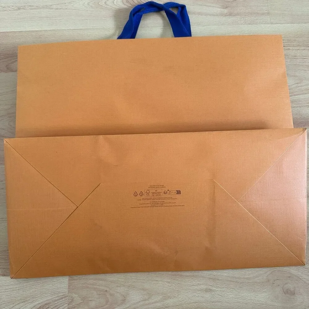 LV Louis Vuitton Paper Shopping Bag - orange XL, 19.25